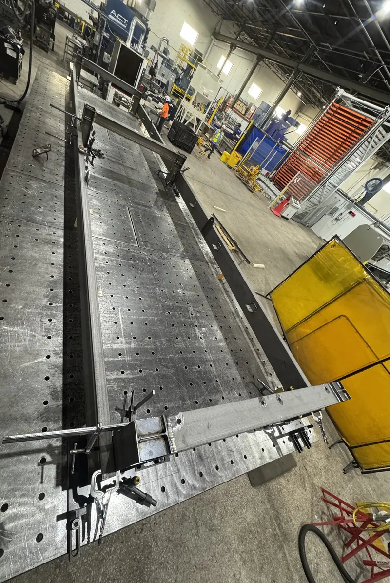 Custom metal fabrication in progress