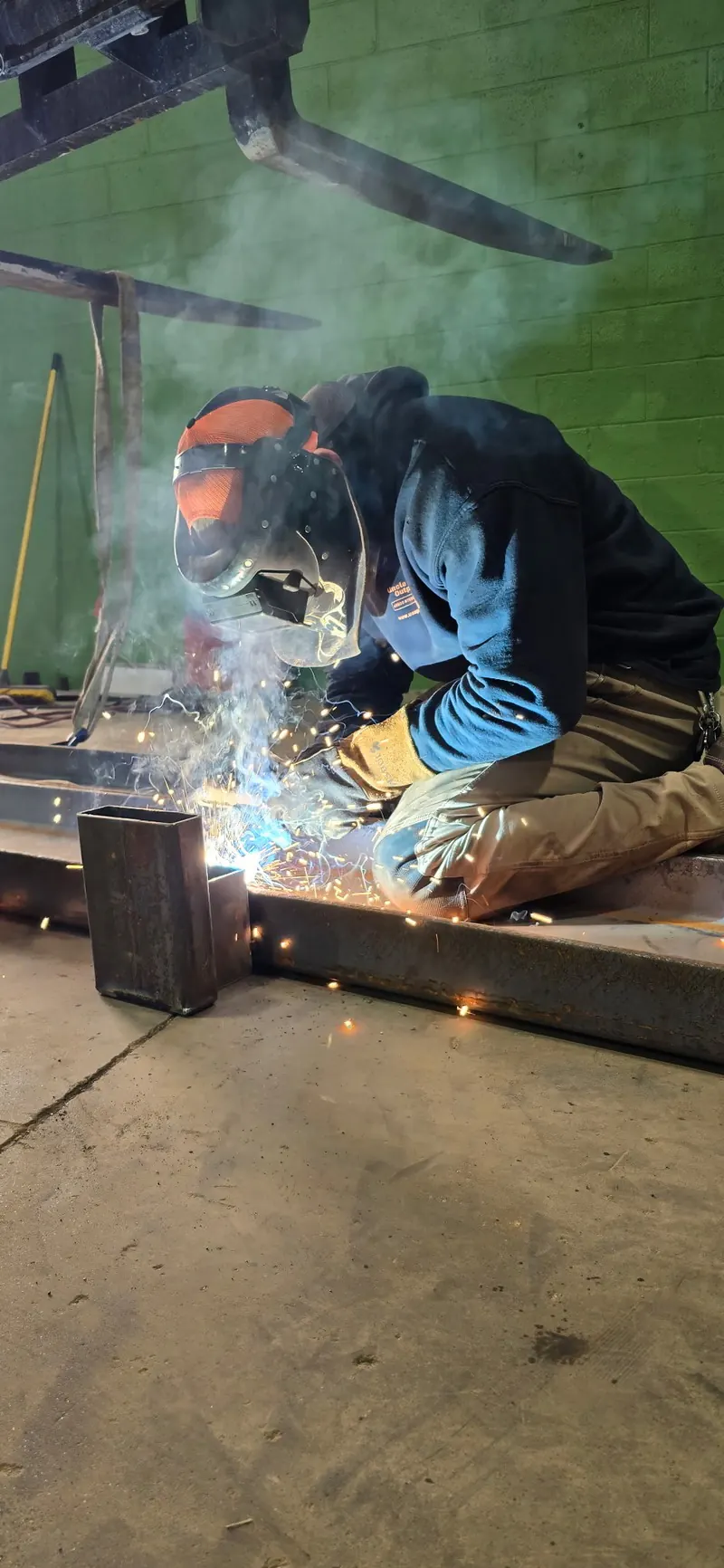 Custom metal fabrication in progress